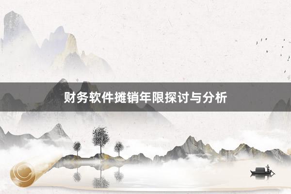 财务软件摊销年限探讨与分析