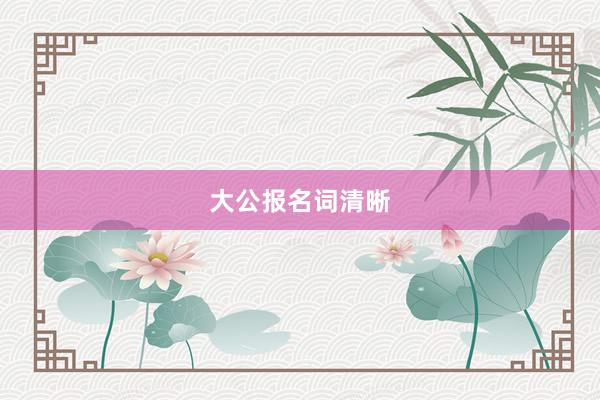 大公报名词清晰