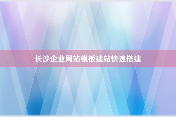 长沙企业网站模板建站快速搭建